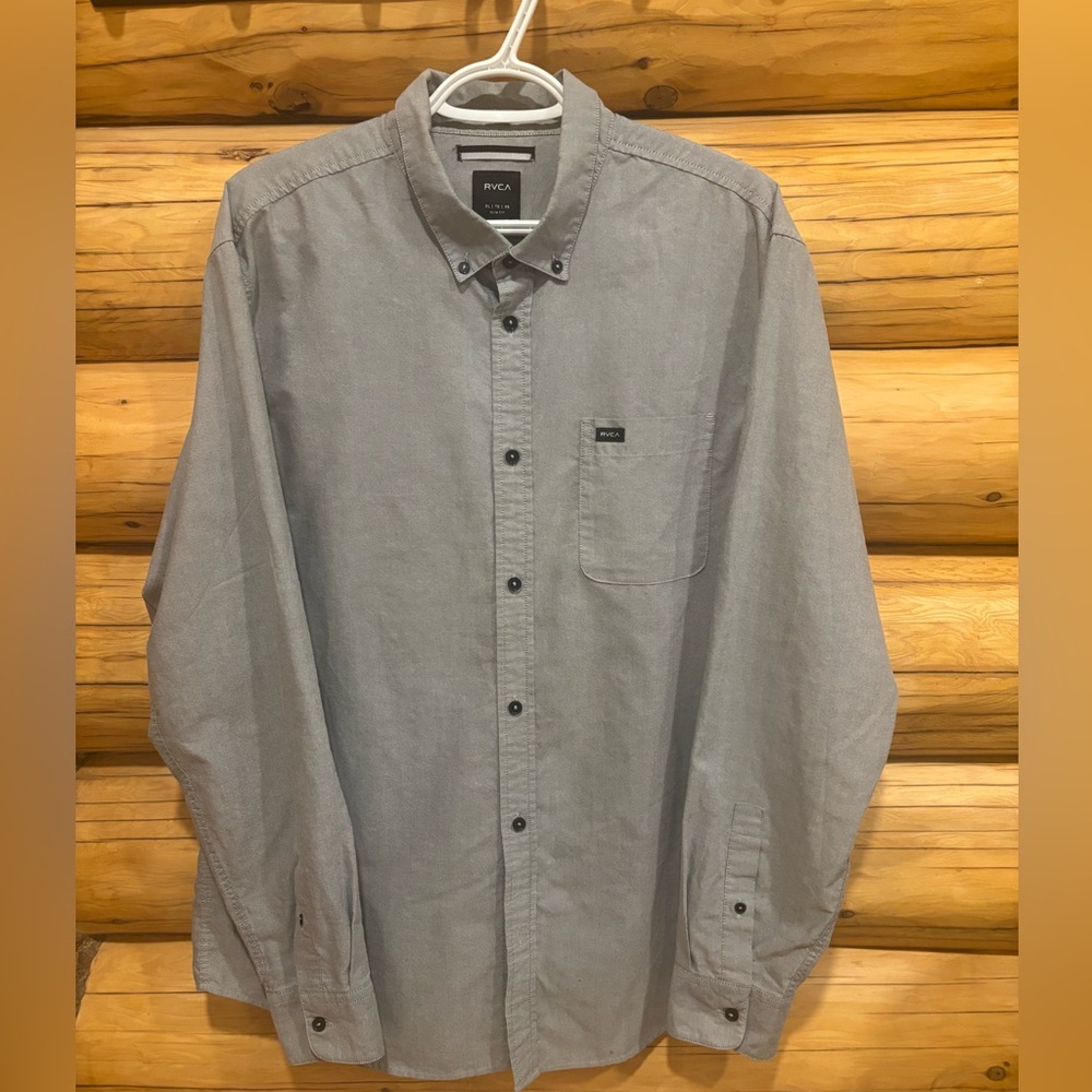 RVCA Gray Slim Fit Shirt